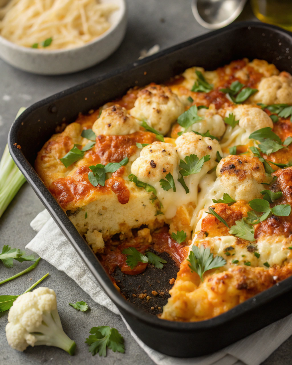 15-Minute Cheesy Cauliflower Bake