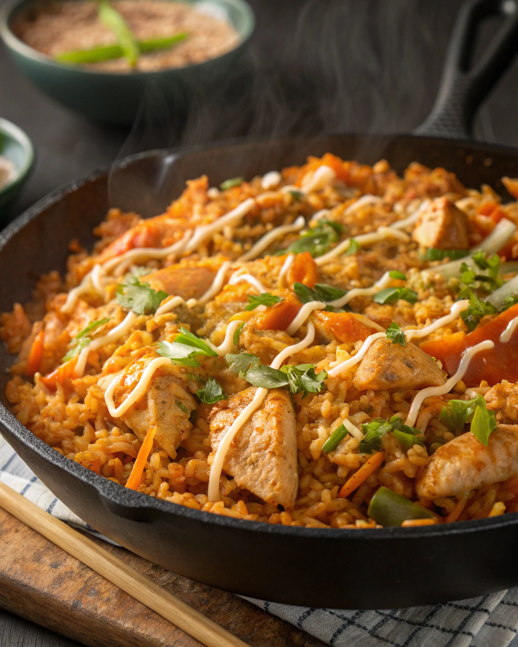 20-Minute Buffalo Chicken Fried Rice