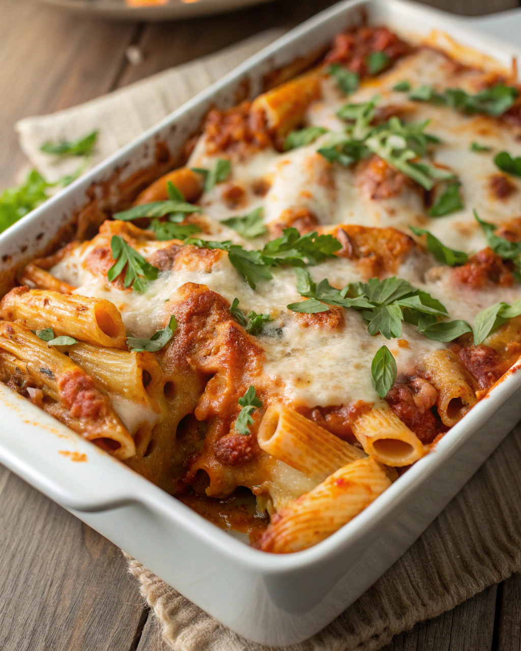20-Minute Three-Cheese Baked Ziti