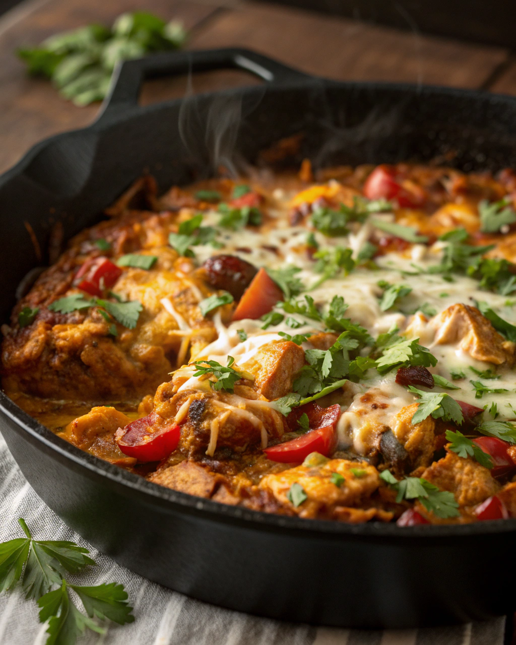 5-Ingredient Chicken Enchilada Skillet