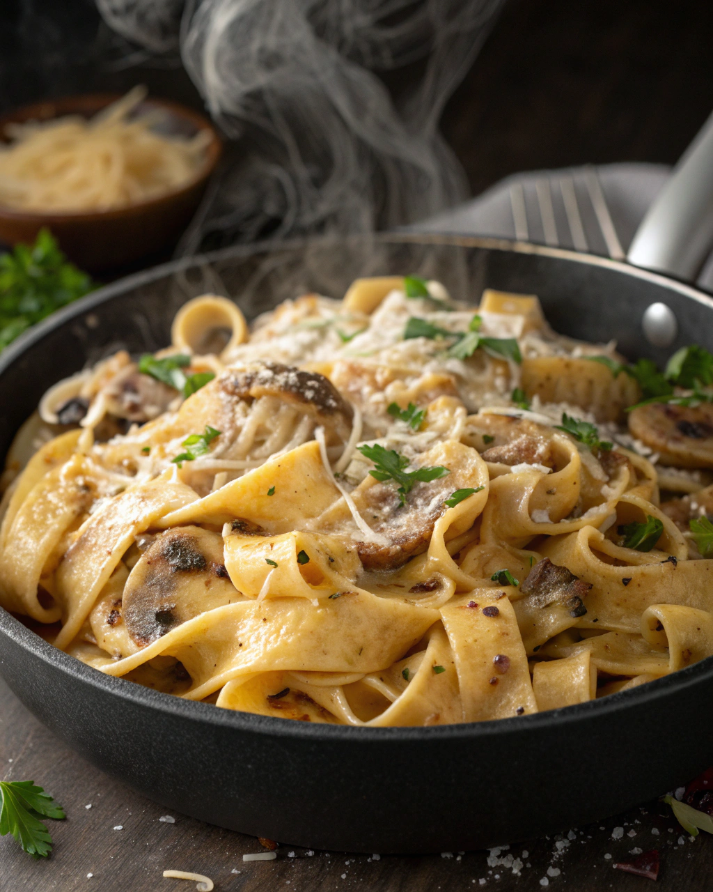 5-Ingredient Creamy Mushroom Pasta