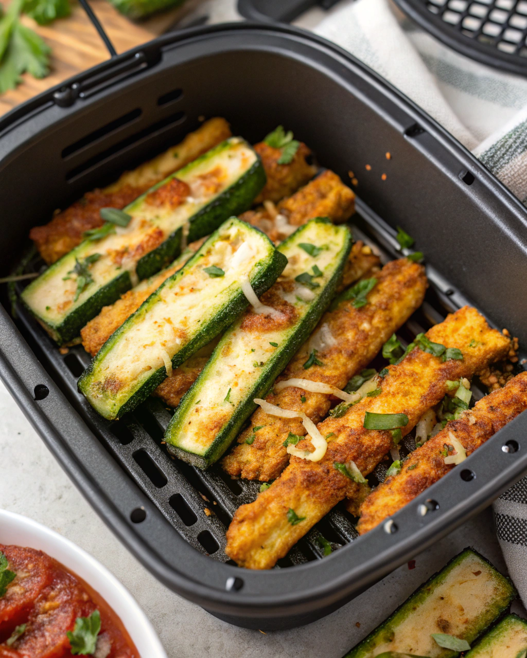 Air Fryer Cheesy Zucchini Fries