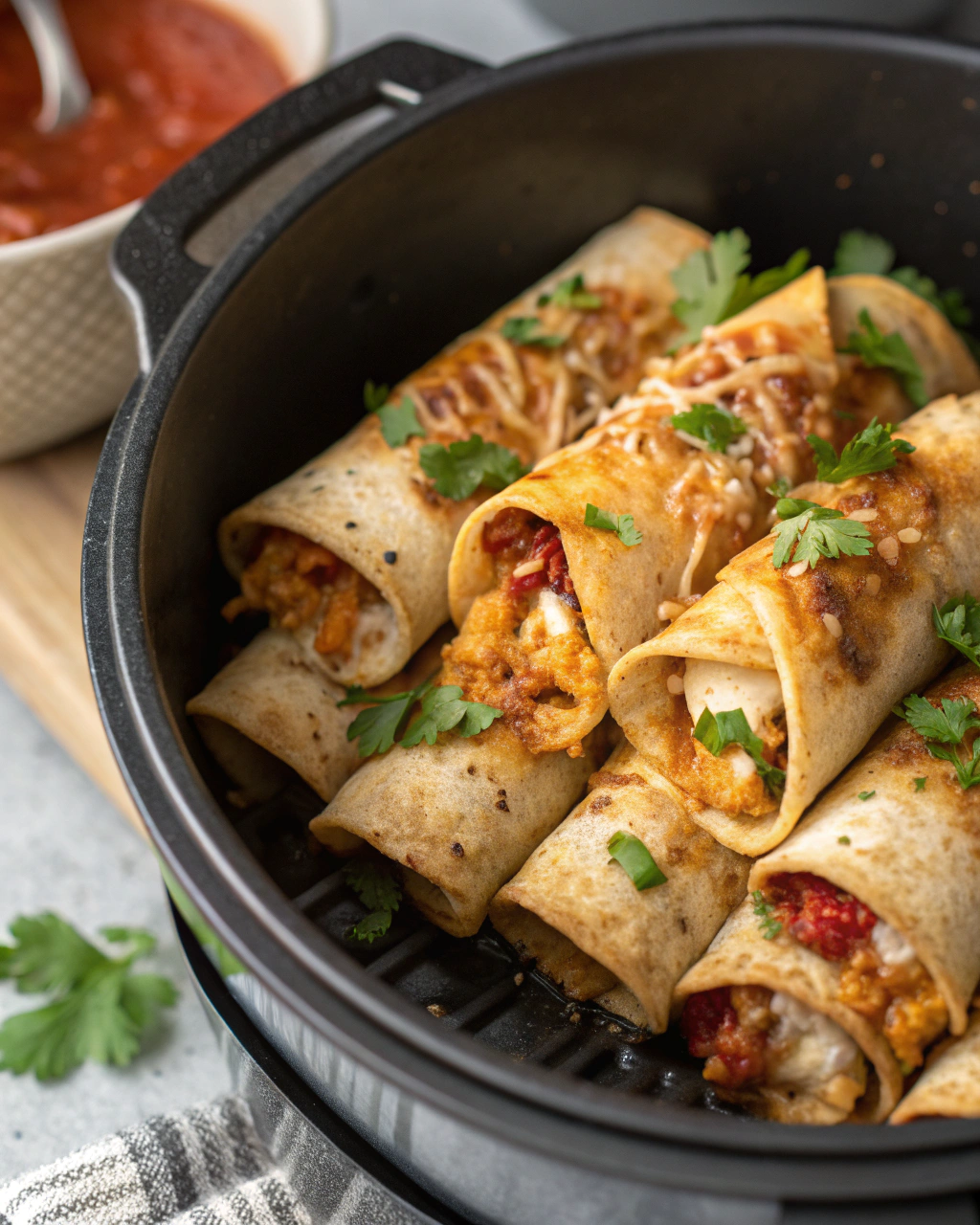 Air Fryer Chicken Taquitos (15 Minutes)