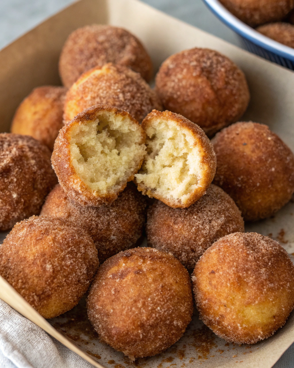 Air Fryer Cinnamon Sugar Donut Holes (10 Minutes)