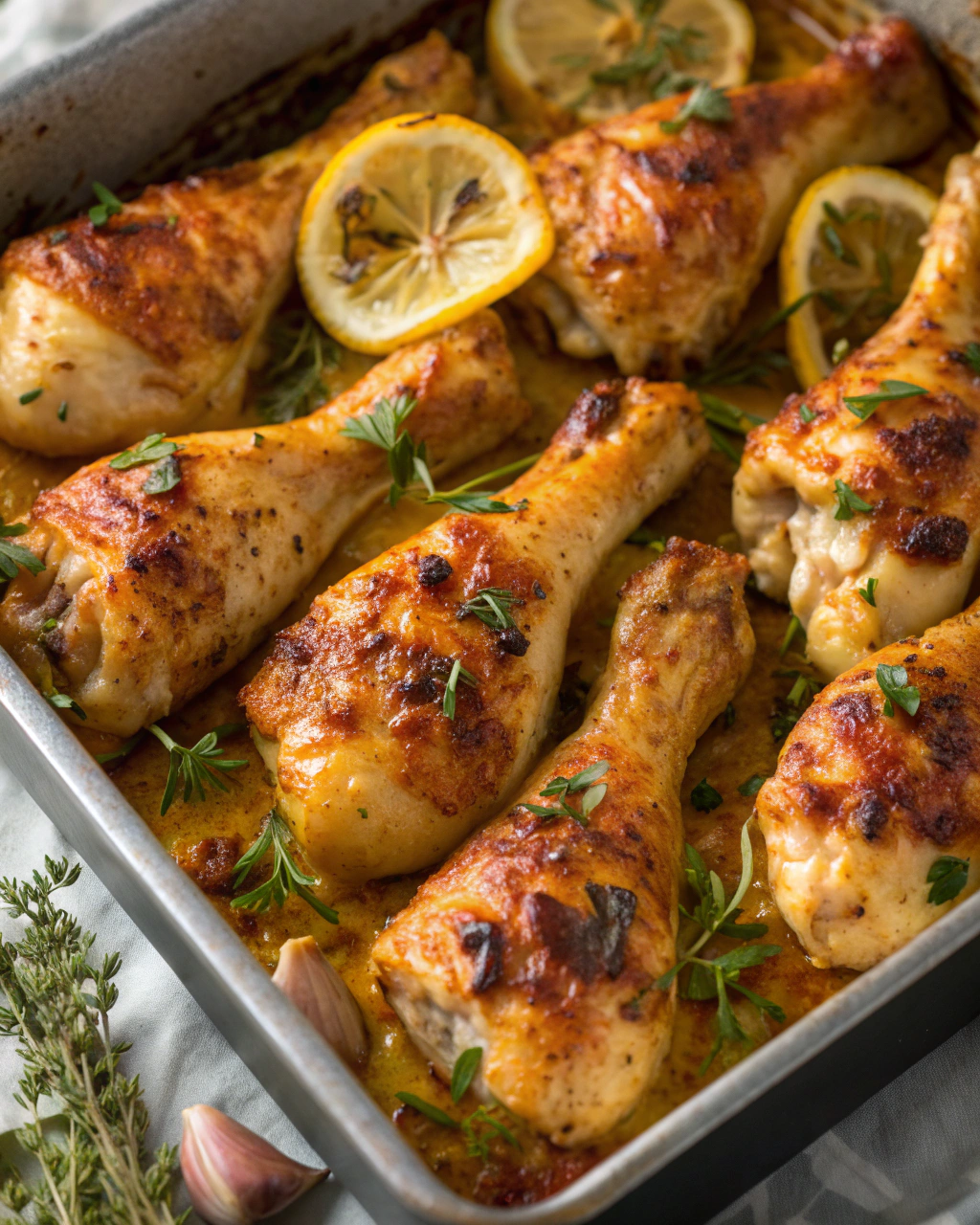 Baked Lemon Garlic Chicken Drumsticks – Easy Recipes for Dinner