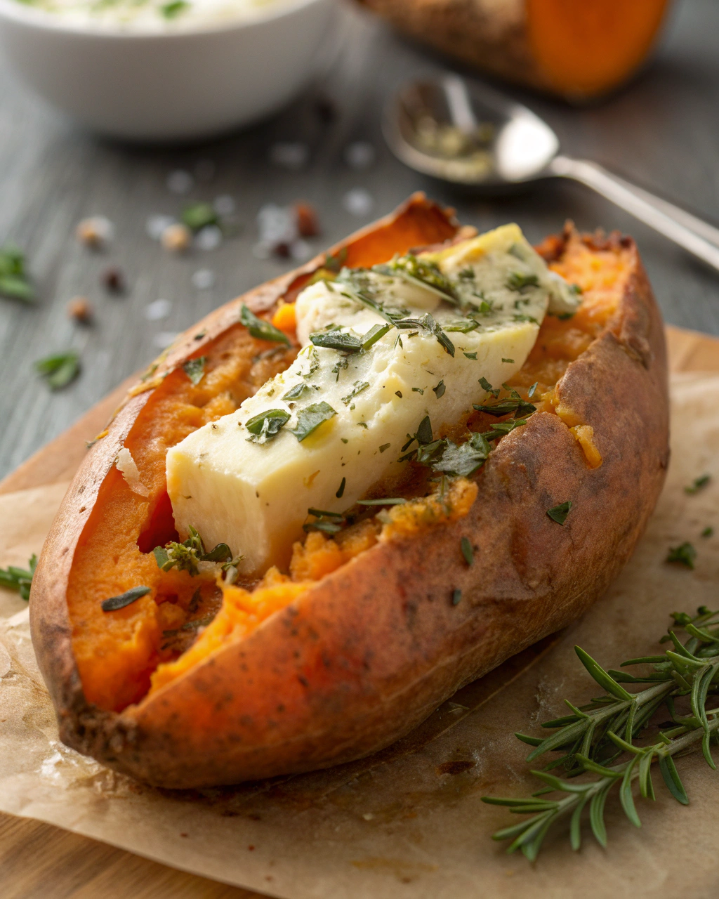Baked Sweet Potato with Butter and Herbs – Easy Recipes for Dinner
