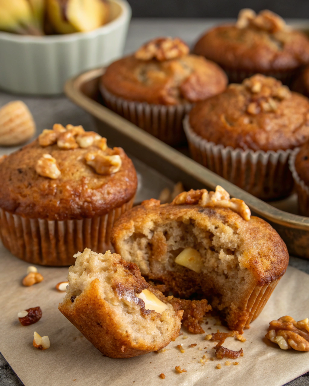 Banana Nut Muffins That Smell Like Heaven