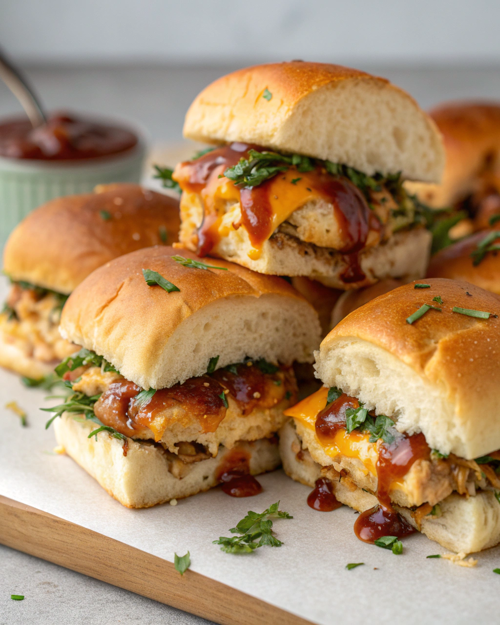 Cheesy BBQ Chicken Sliders (20 Minutes)
