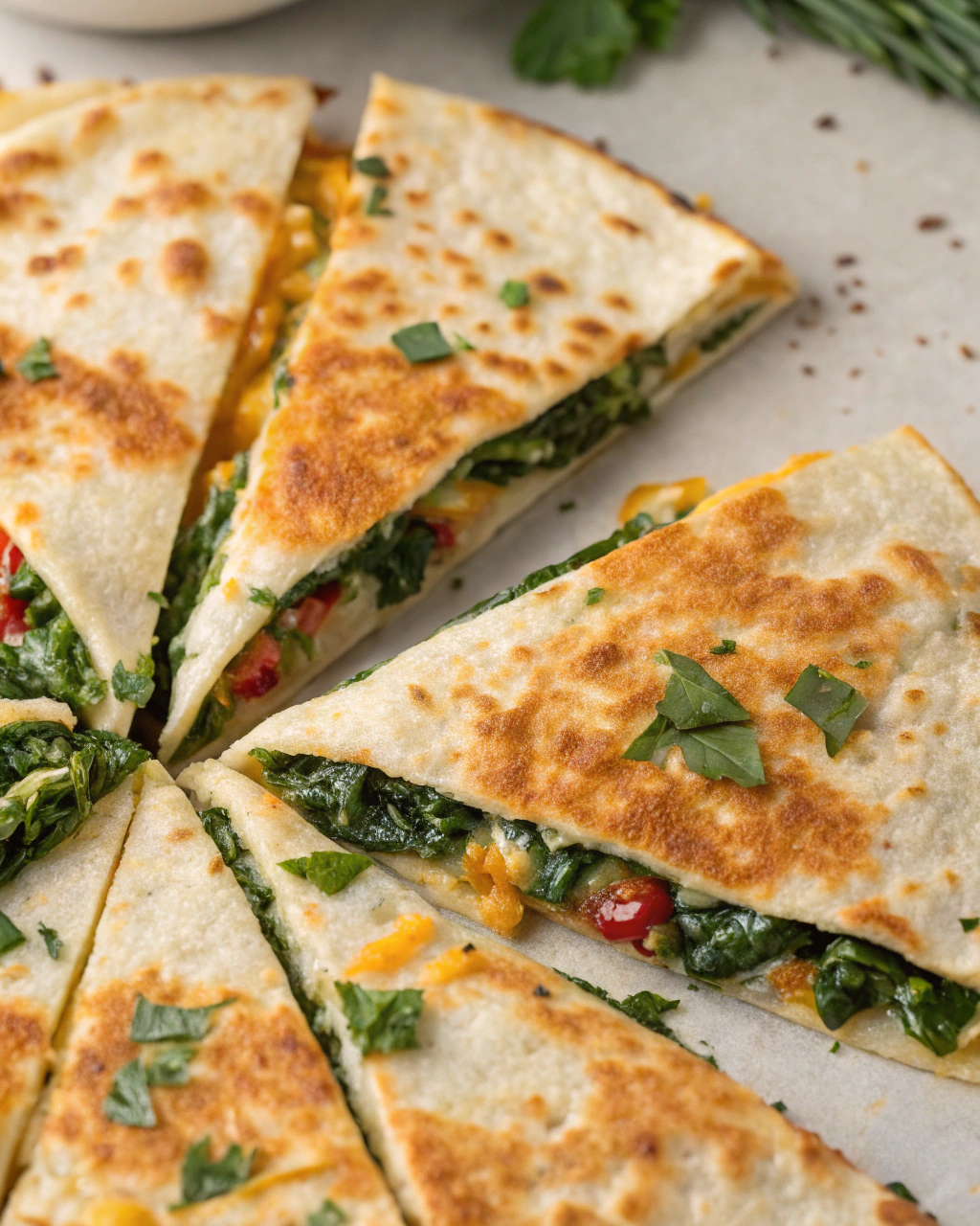 Cheesy Spinach Quesadillas (15 Minutes)