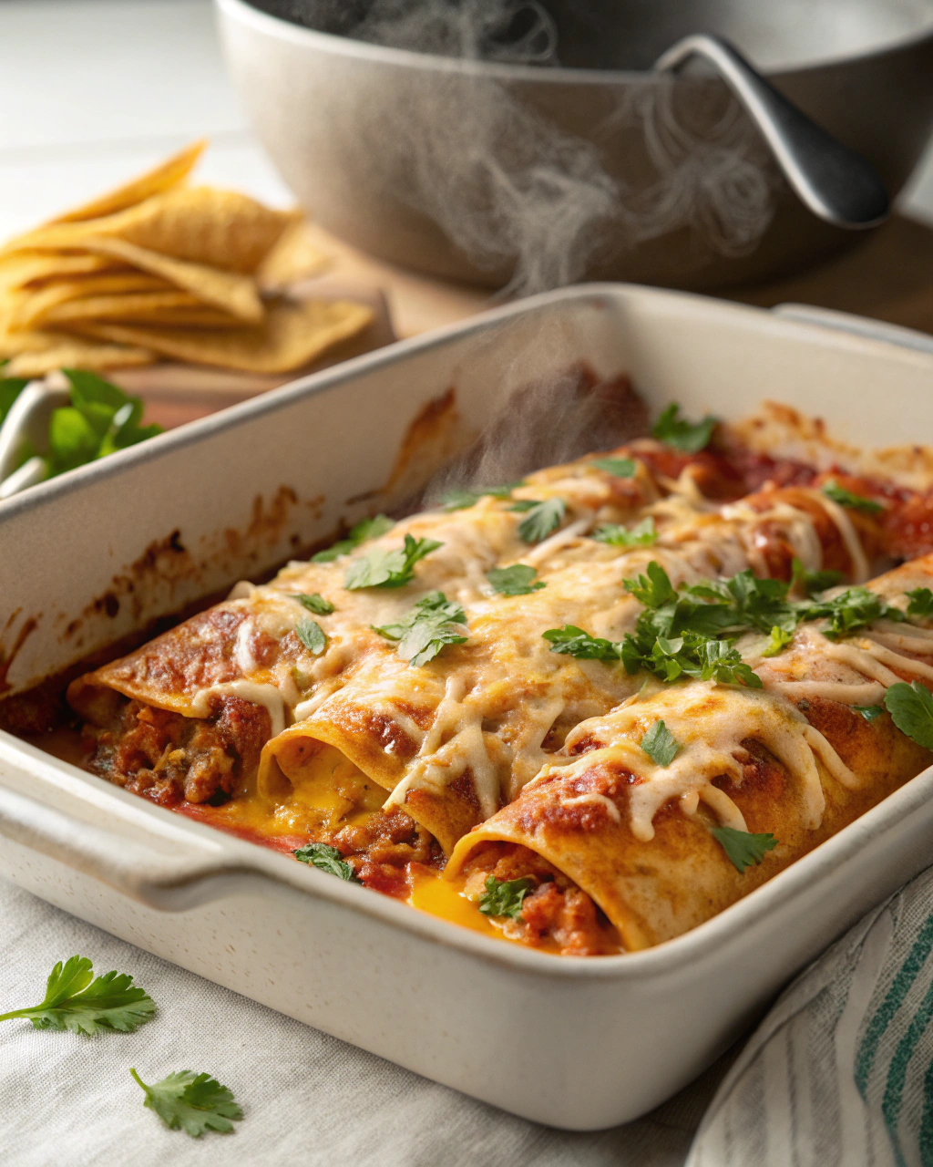 Chicken Enchiladas So Cheesy They’ll Change Your Life