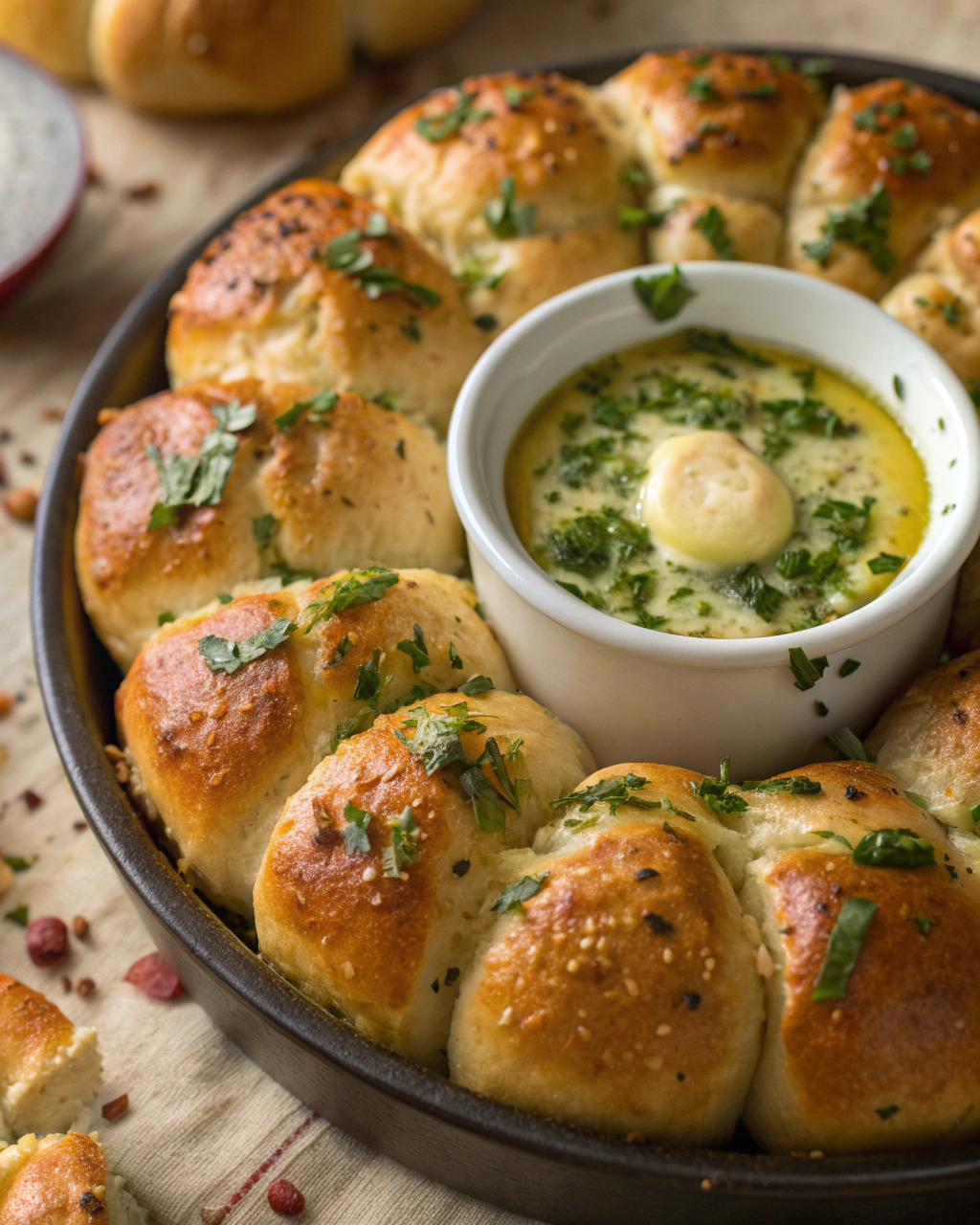 Garlic Knots with Butter Dip (15 Minutes)