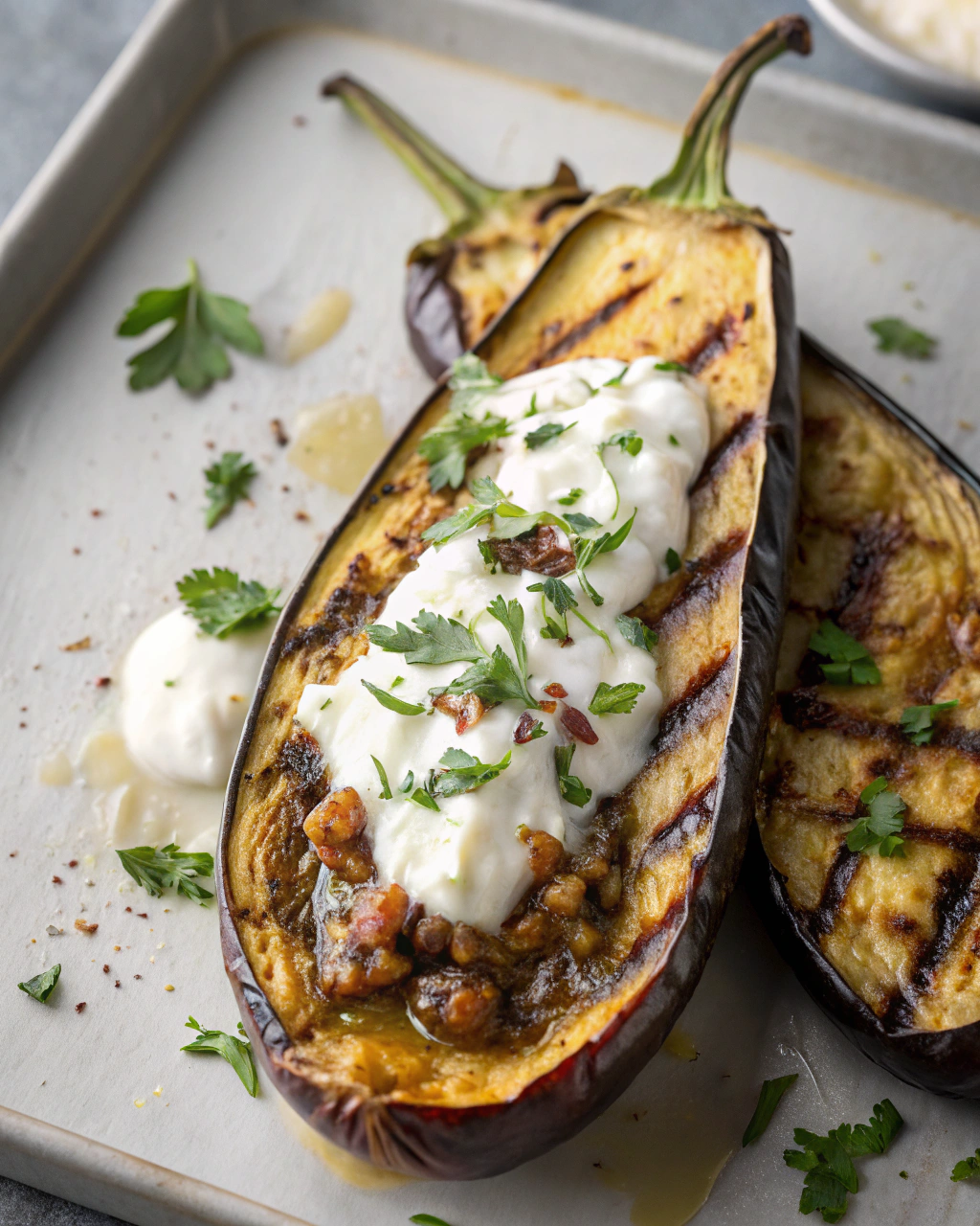Grilled Eggplant with Garlic Yogurt Sauce – Vegetarian Recipes for Dinner