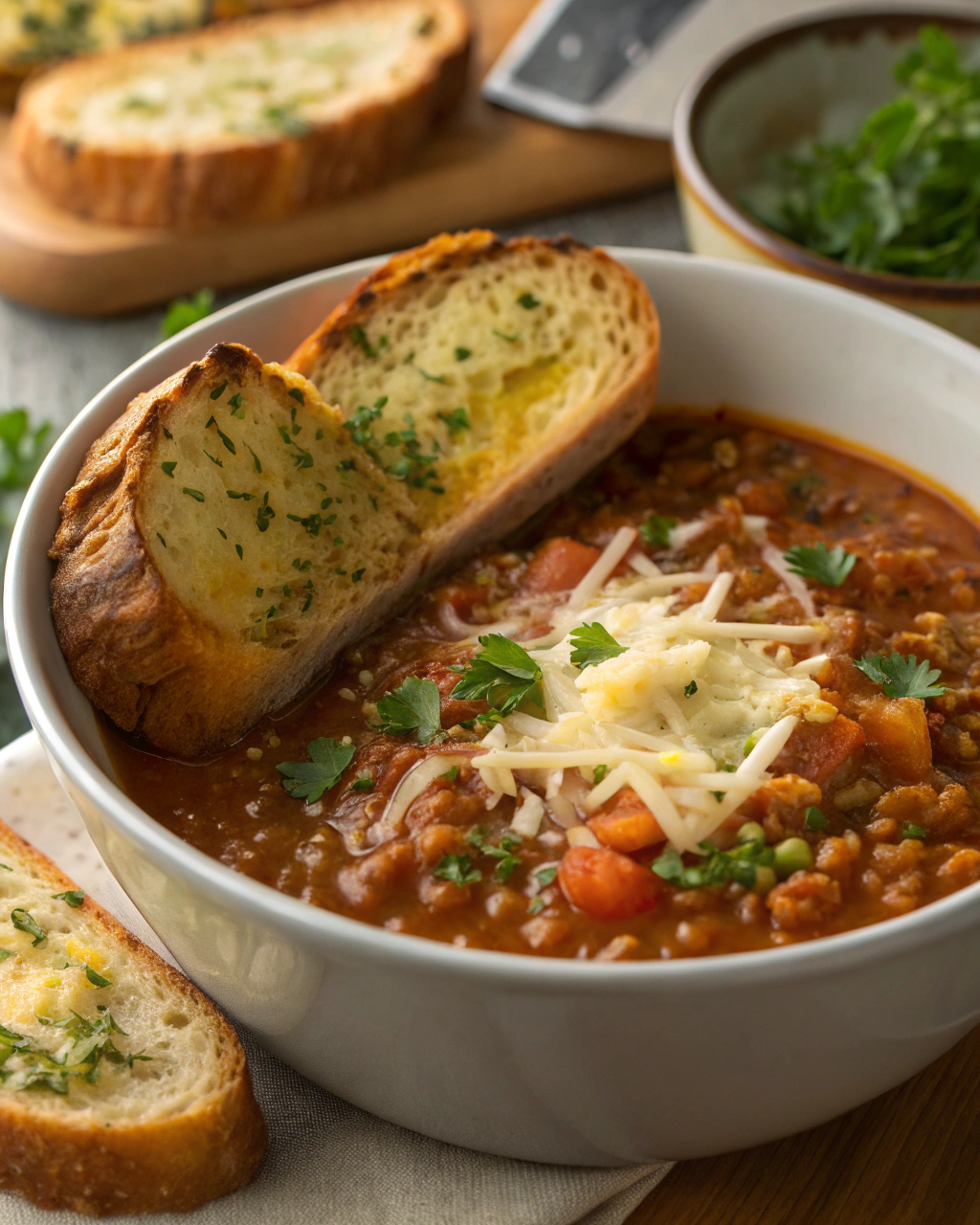 Lentil Soup with Garlic Bread – Cozy Recipes for Dinner