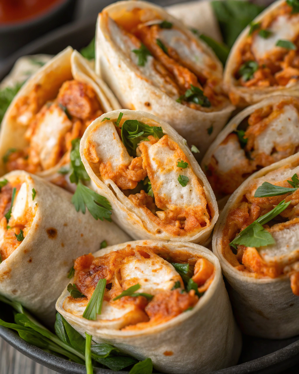 Mini Buffalo Chicken Wraps (15 Minutes)