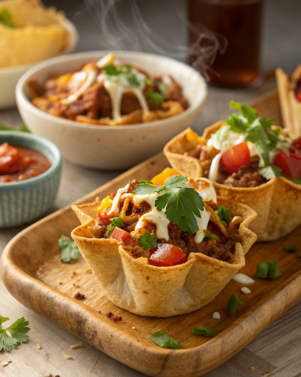 One-Pan Loaded Nacho Cups