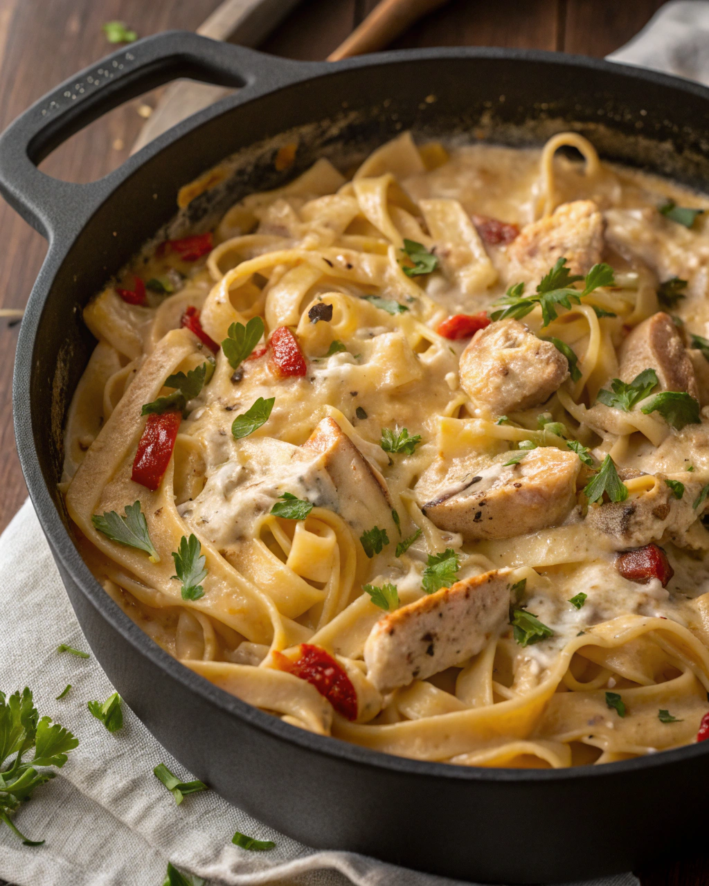 One-Pot Creamy Chicken Alfredo Pasta