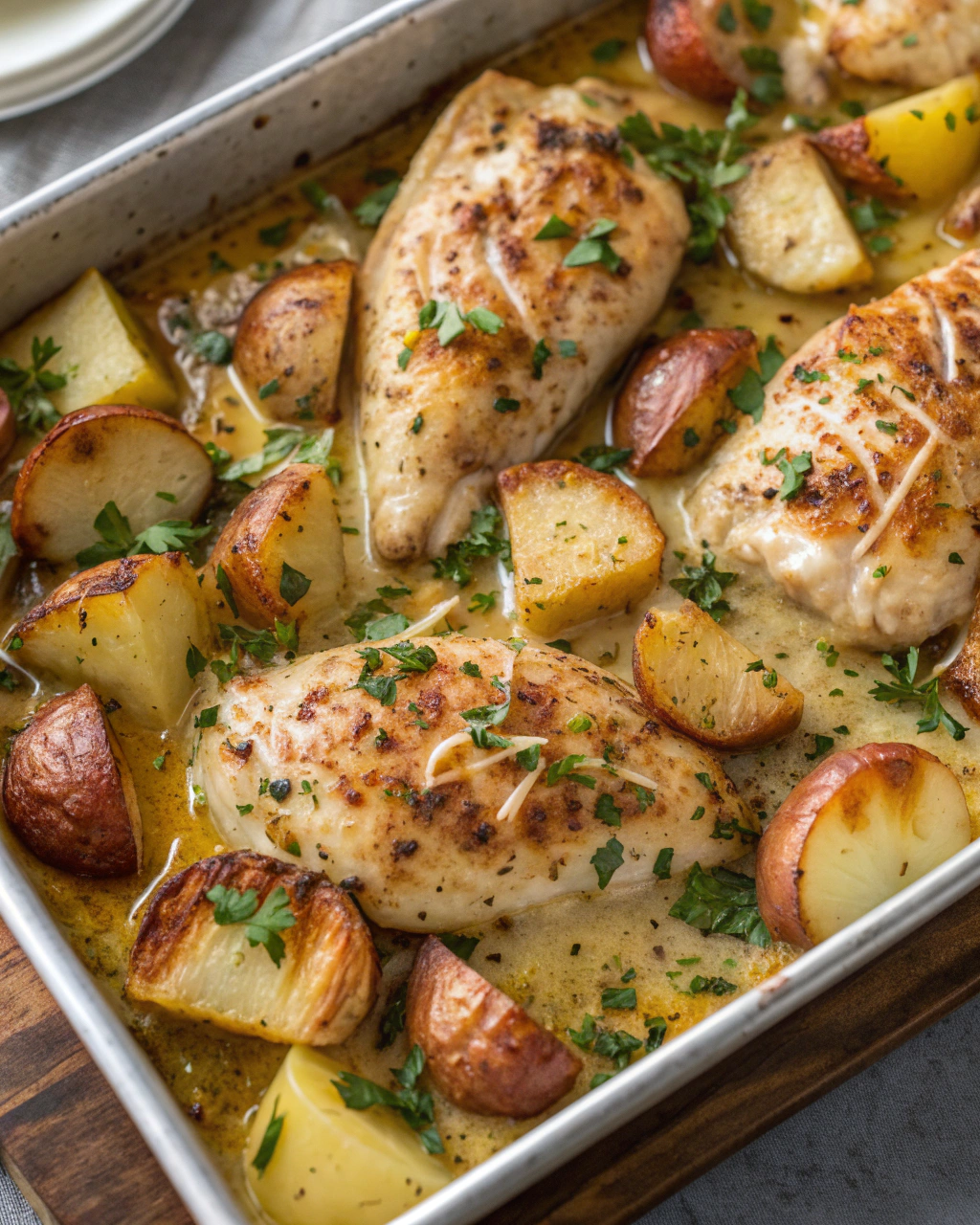 Sheet-Pan Garlic Parmesan Chicken & Potatoes