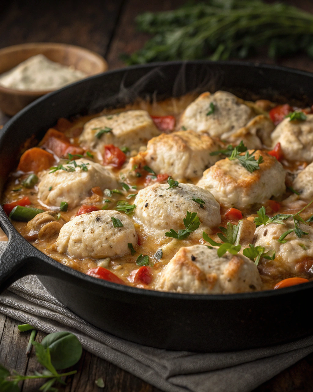 Skillet Chicken & Dumplings (25 Minutes)