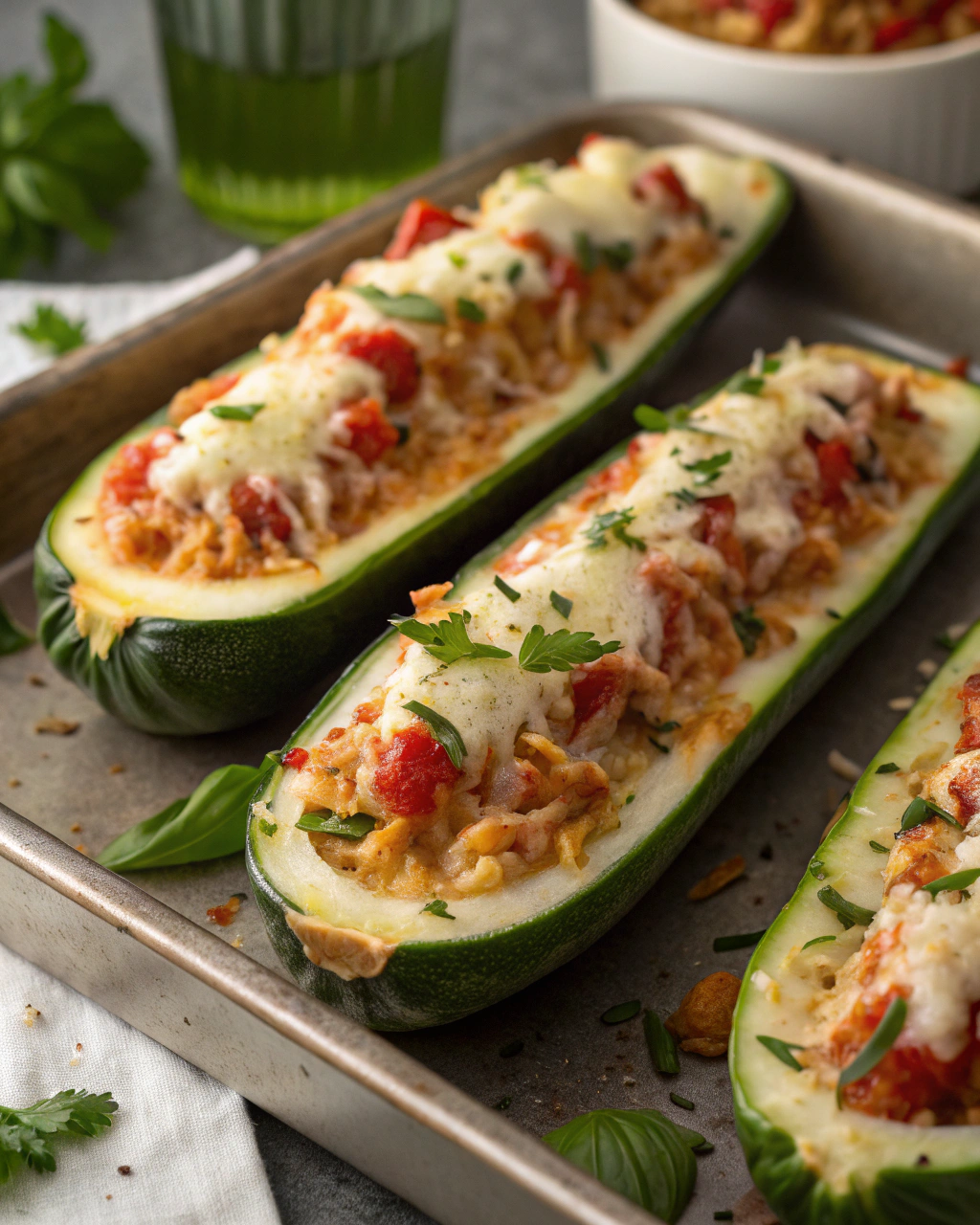 Stuffed Zucchini Boats with Rice and Cheese – Simple Recipes for Dinner