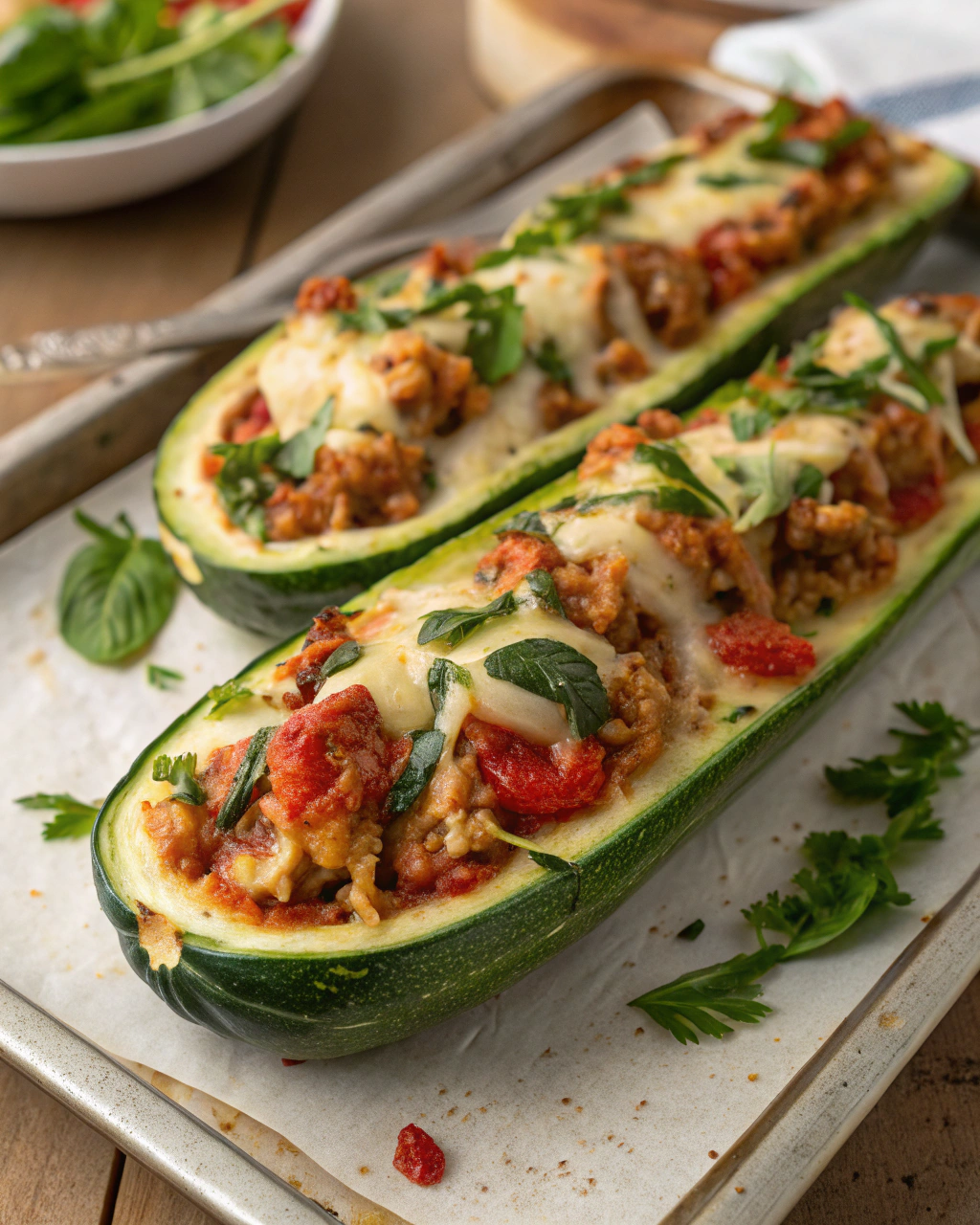 Turkey and Spinach Stuffed Zucchini – Light Recipes for Dinner