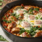 creamy-bean-spinach-chicken-sausage-skilletj