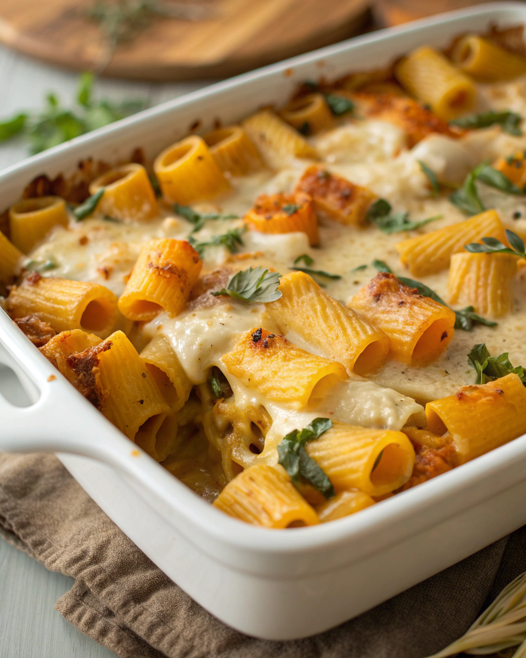 Creamy Butternut Squash Rigatoni Bake