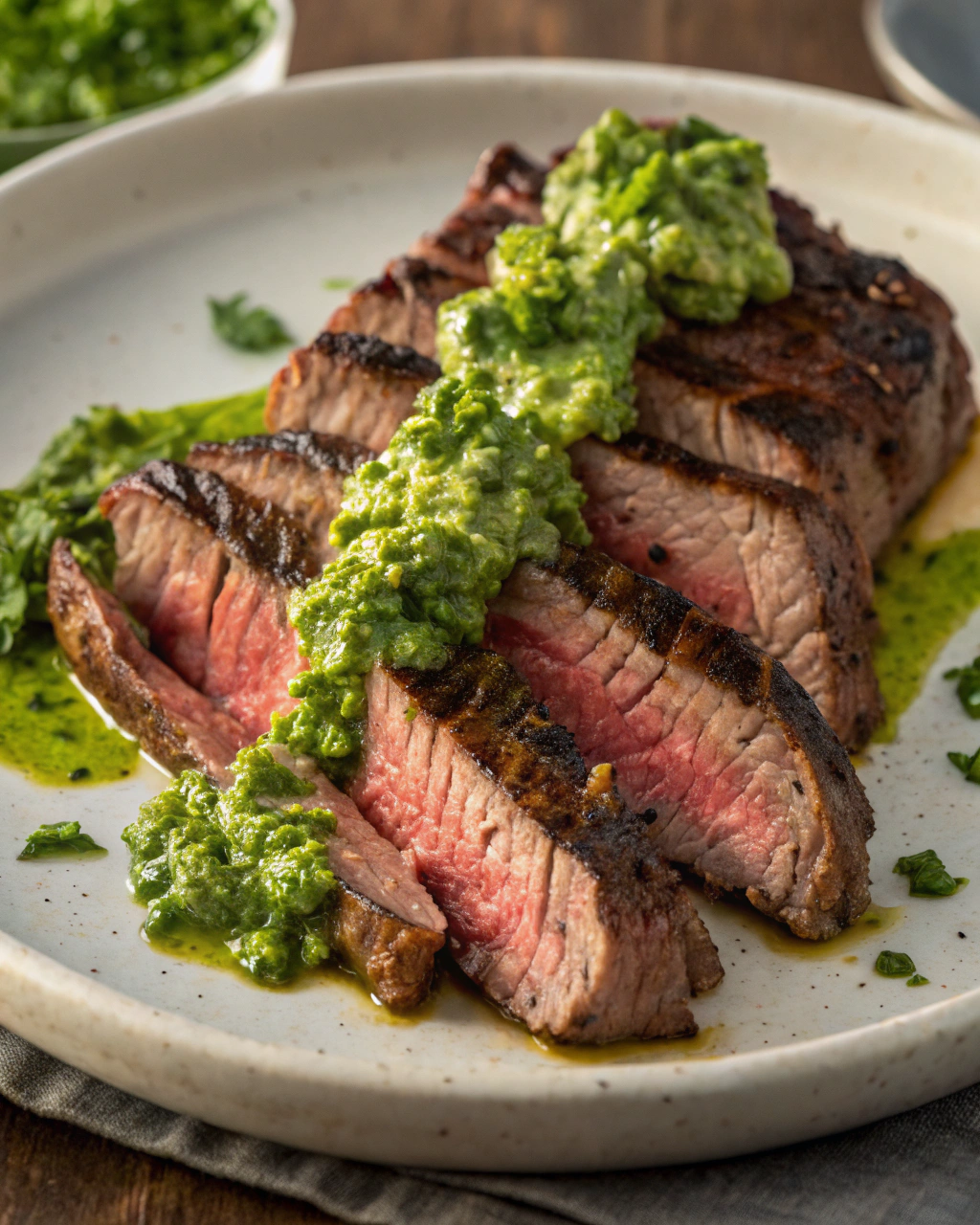 Skirt Steak with Avocado Chimichurri