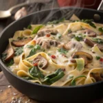 Creamy Mushroom and Spinach Pasta Everyone Lovesjl