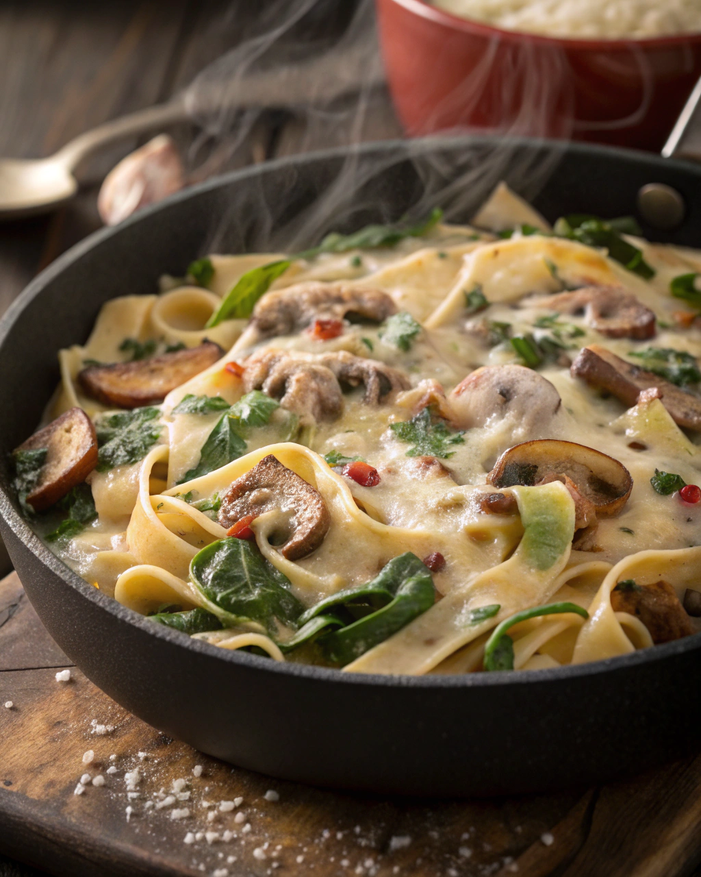 Creamy Mushroom and Spinach Pasta Everyone Loves