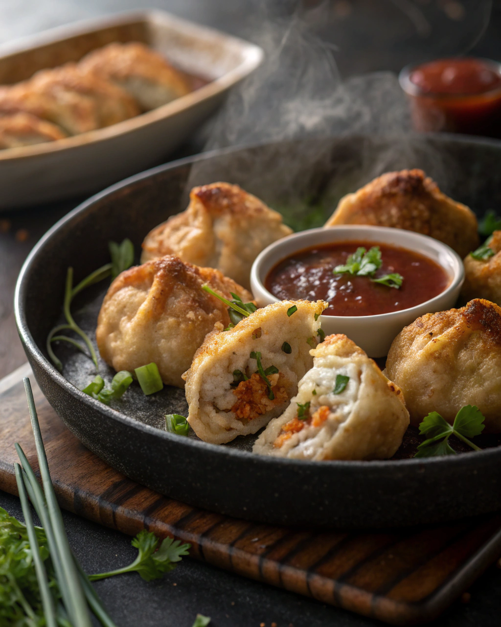 Crispy Chicken Momos Recipe