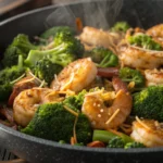 Ginger Soy Shrimp with Broccolijl