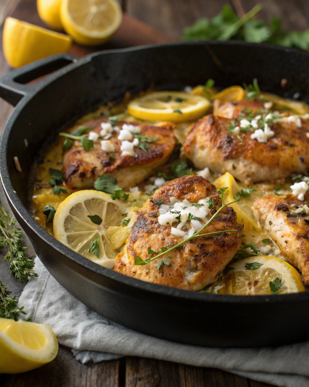 Greek Lemon Chicken Skillet