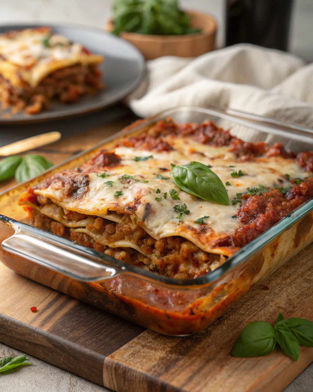 Homemade Lasagna with Rich Meat Sauce