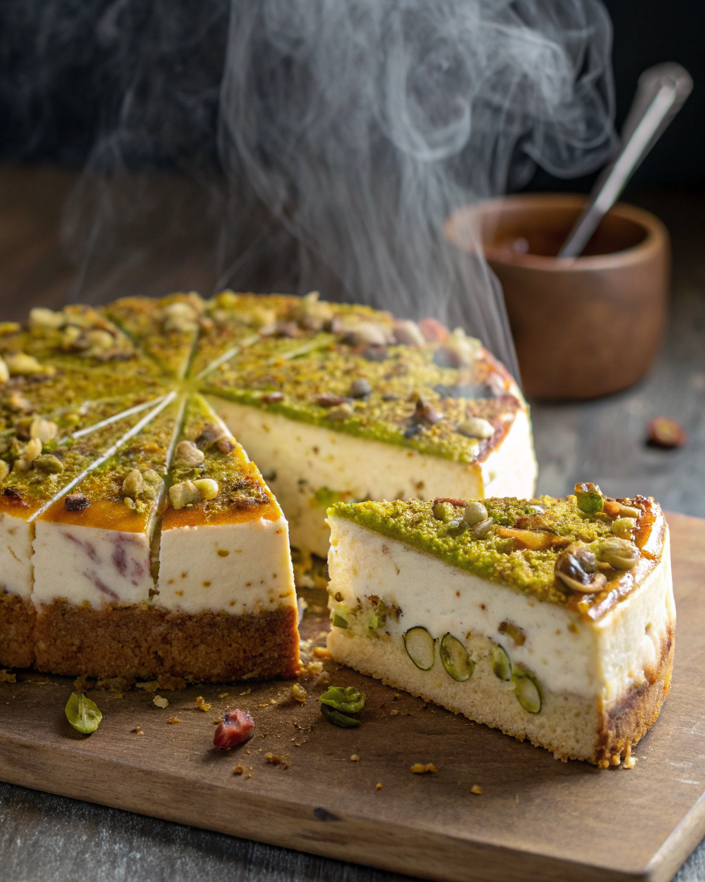 Italian Pistachio Ricotta Cream Cake  Nutty, Creamy & Unforgettable