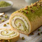 Pistachio Almond Swiss Roll Swirls of Nutty Cream Delightjl