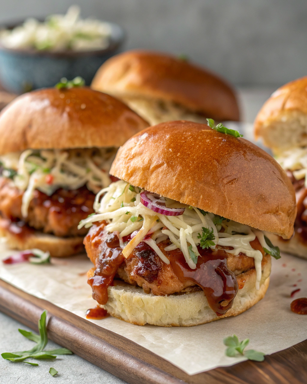 BBQ Turkey Sliders with Coleslaw