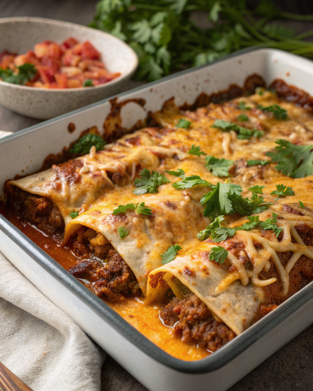 Baked Beef and Cheese Enchiladas