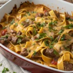 Beef Stroganoff Casserole with Egg Noodlesjl
