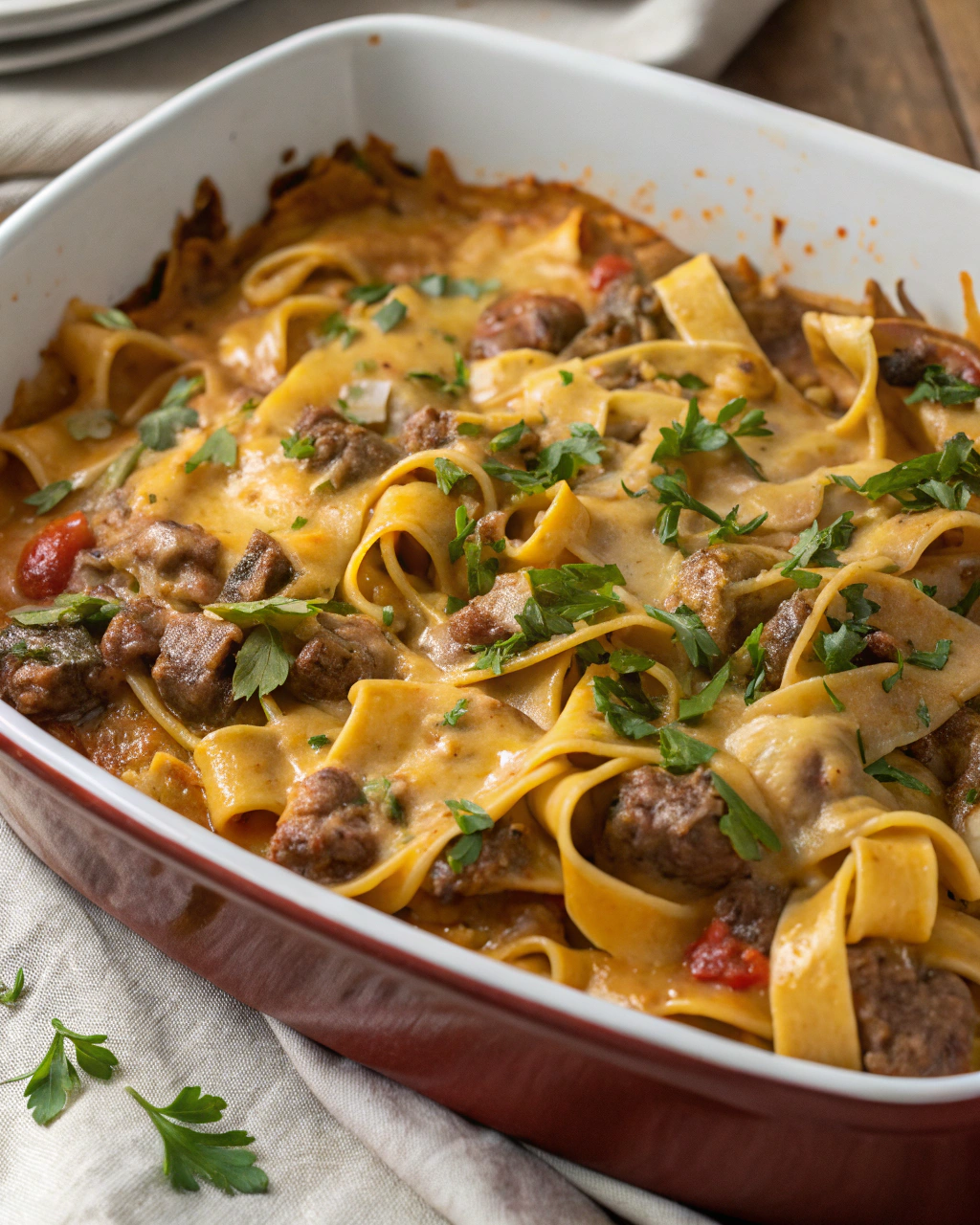 Beef Stroganoff Casserole with Egg Noodles