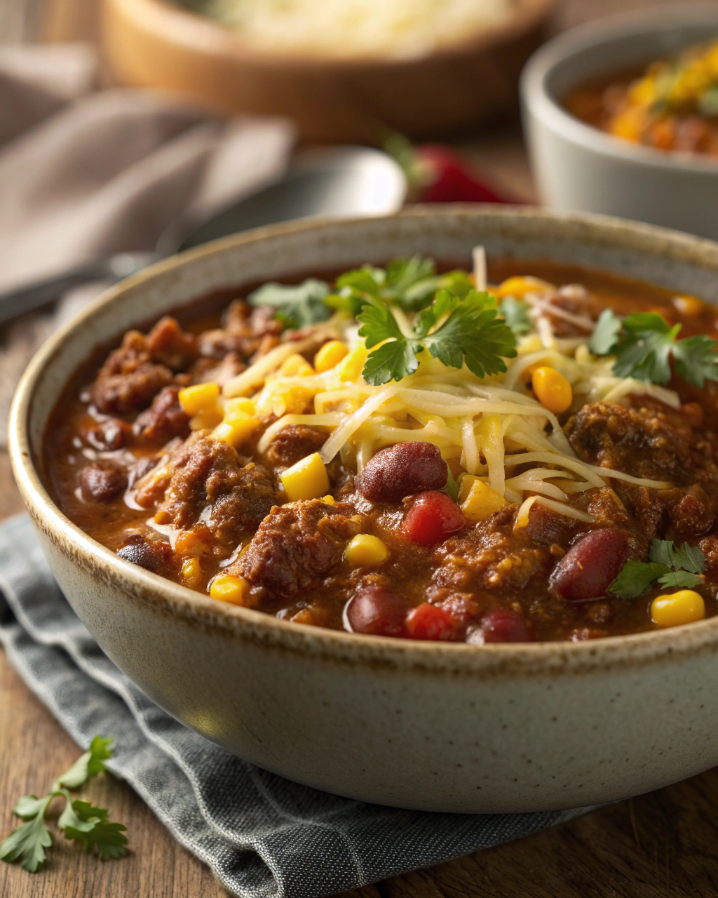 Beef and Bean Chili with Sweet Corn