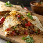 Cheesy Beef Quesadillas with Onion and Peppersjl