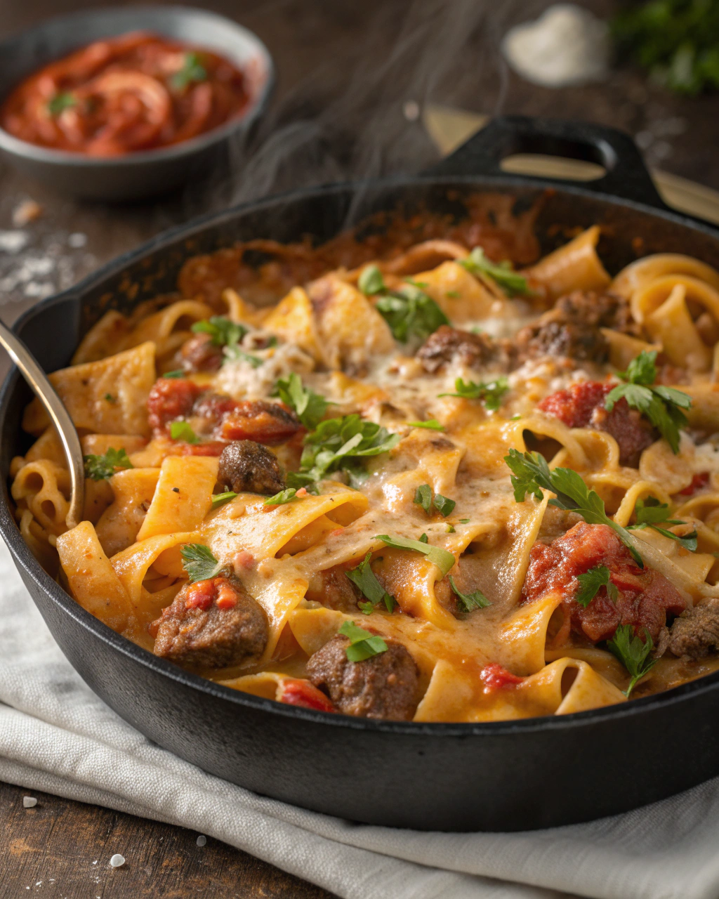 Creamy Cajun Beef Pasta