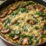 Creamy Mushroom and Spinach Orzojl