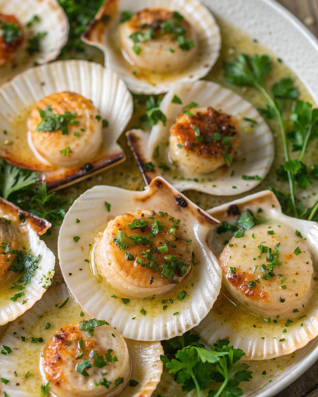 Garlic Butter Scallops with Fresh Parsley