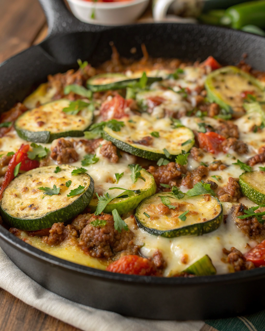 Ground Beef and Zucchini Skillet