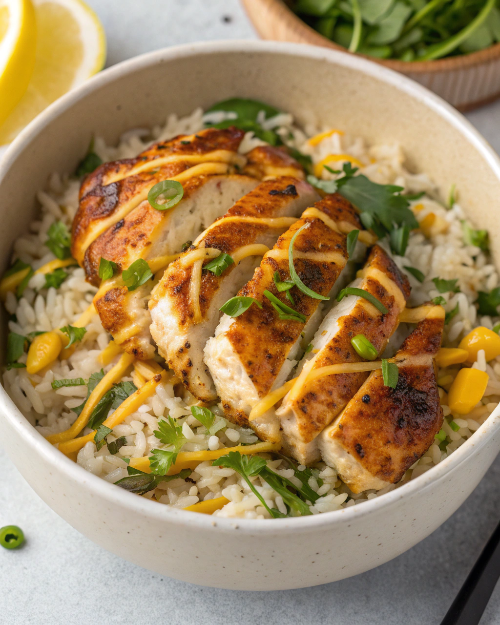Lemon Herb Chicken and Rice Bowl