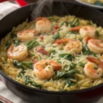 Shrimp and Spinach Creamy Orzojl