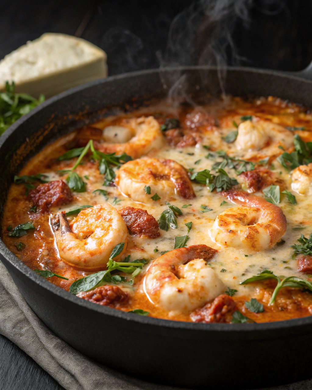 Tuscan Shrimp in Creamy Sun-Dried Tomato Sauce
