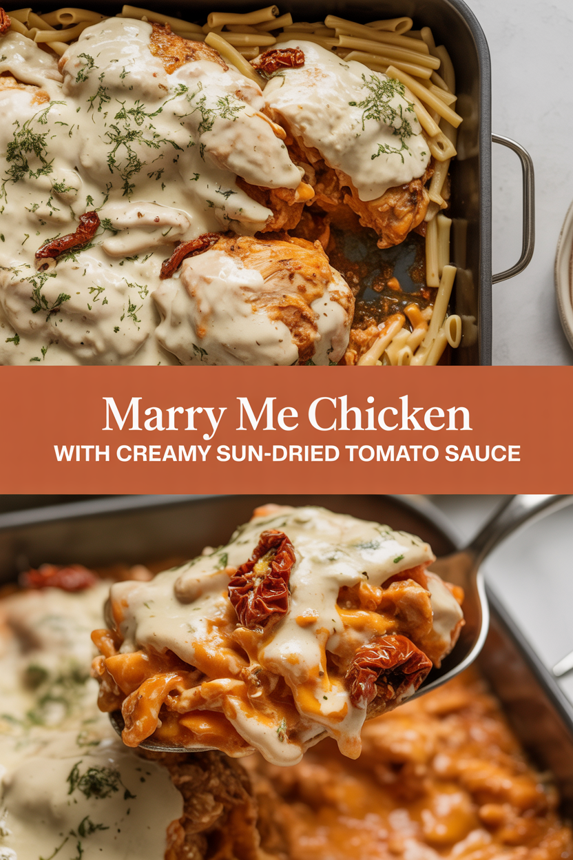 Marry me chicken with creamy sun-dried tomato sauce