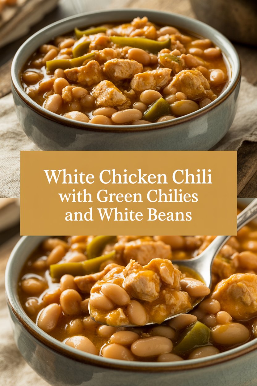 White Chicken Chili with Green Chilies and White Beans